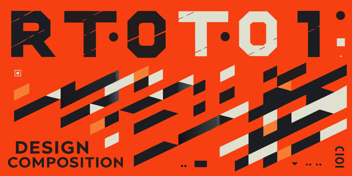Diagonal striped pattern with bold typography on orange background
