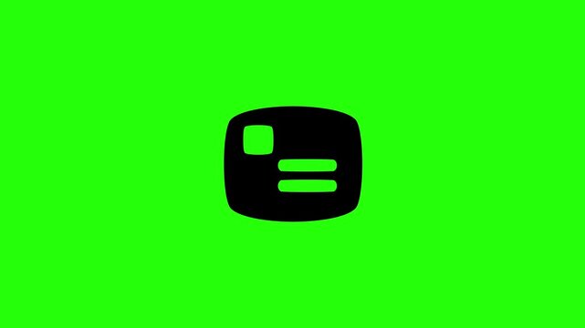 Premium 4K video showcasing a classic stamped postal mail envelope with text address lines silhouette bouncing. Clean corporate contact app icon.