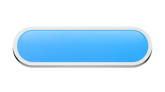 Glossy blue button isolated PNG on transparent background