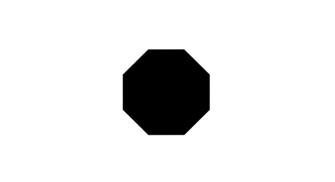 Minimal black silhouette icon, simple flat vector, bold black shape, no, no shading black octagon shape icon on a, flat icon style