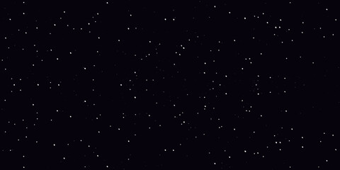 Starry night sky panorama a dark background with scattered white points © SreemotiRaba