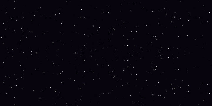 Starry night sky panorama a dark background with scattered white points