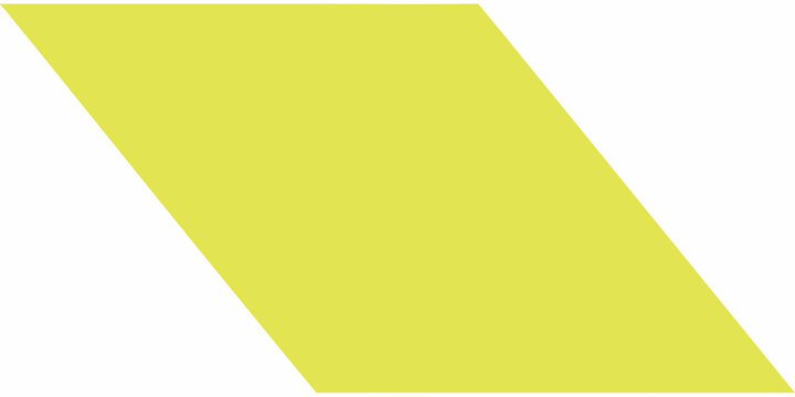 Yellow parallelogram shape on a white background simple geometric design