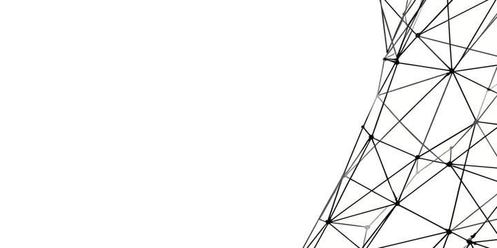 Abstract background vector featuring a high voltage electric transmission pylon and steel wire cables structure against a blue industrial power supply sky.