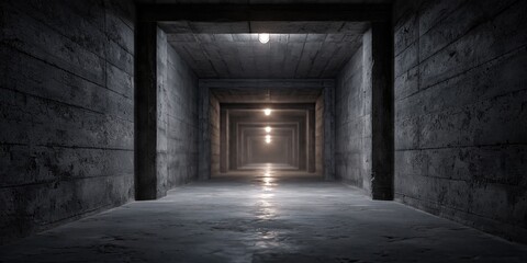 Fototapeta premium underground bunker - survivalist concrete bunker buried underground 