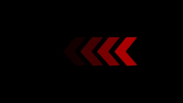 Dark red chevron arrows pointing to the left arranged in a horizontal line on a solid black background for navigation and direction indicators