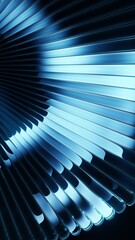 Ribbed glass background with sweeping circular light reflection