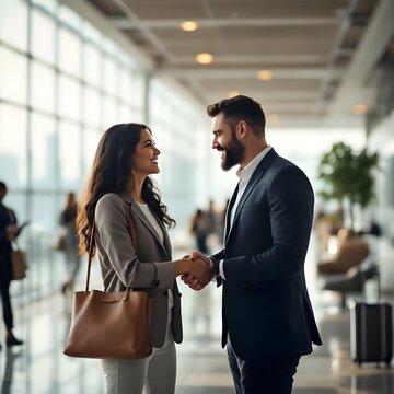 Corporate team handshake success agreement concept