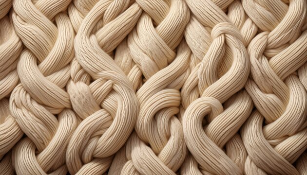 detailed cream cable knit pattern with thick braids and twists