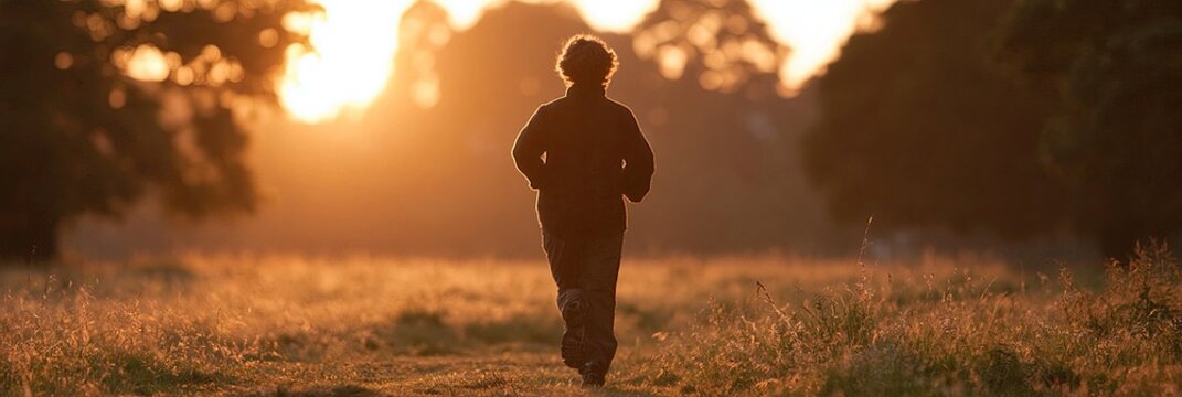 adult is jogging in the park