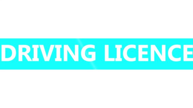 Driving Licence Green Screen Text Animation for ID Card, License and Transport Videos