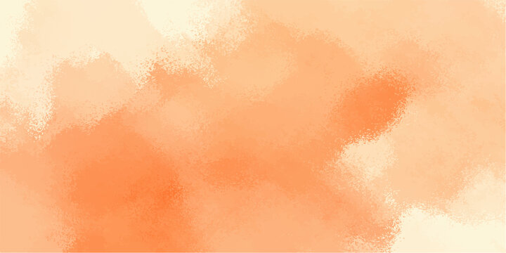 Abstract watercolor painting with orange brush strokes creating a vintage textured grunge pattern like a fire cloud on aged brown paper