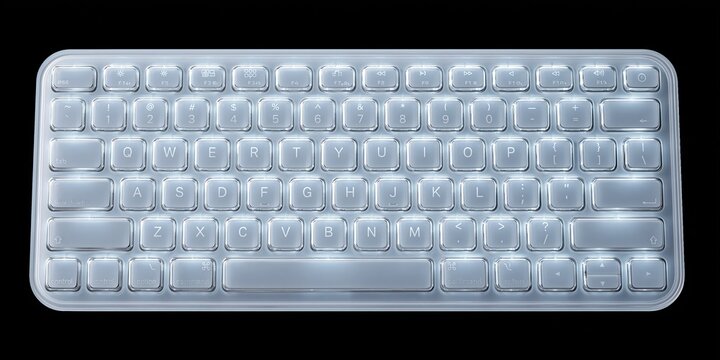 keyboard - a qwerty keyboard with glass crystal finish