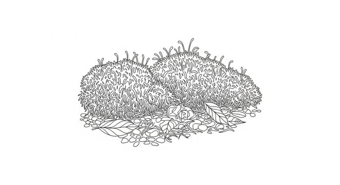 Detailed illustration of sea urchins cluster.