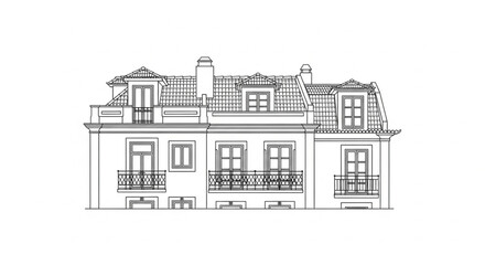 Obraz premium Detailed architectural drawing of house.