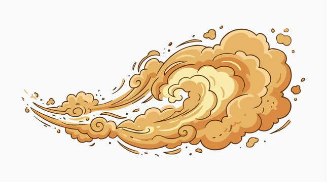 Dust cloud illustration for the concept of atmosphere and weather.