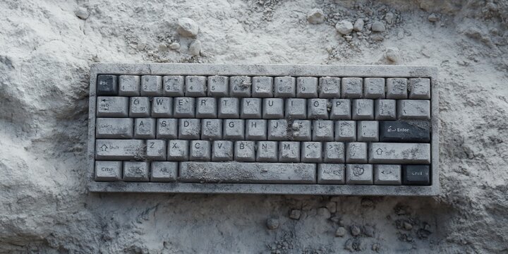 keyboard - a qwerty keyboard with stone finish