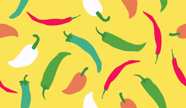 Cute spicy chili pattern background vector design