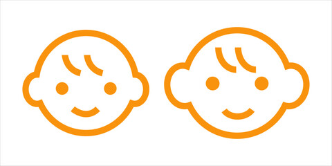 Baby Emoji Vector Icon on White Background, Cute Baby Emoticon, Adorable Infant Cartoon Character, Sweet Child Expression Symbol, Funny Baby Face, Isolated Flat Vector Illustration
