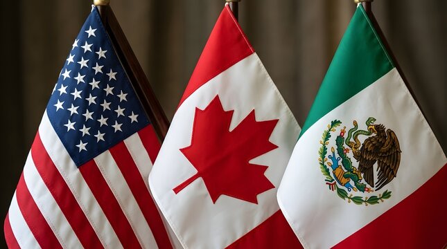 Flags of usa canada and mexico