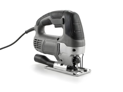 Isolated electric jigsaw power tool on a white background, 3d rendering