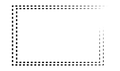 Fototapeta premium rectangle frame dotted outline, Dotted line rectangle, dashed border outline isolated on transparent background
