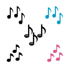 Fototapeta premium Multiple Musical Notes Emoji Icon Isolated on White Background