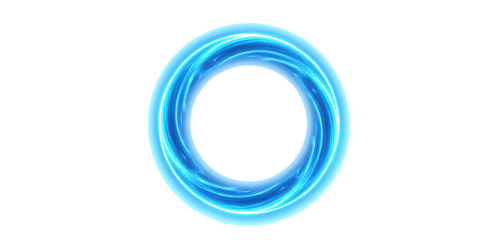 PNG image of Captivating bright glowing blue light effect vector design element with a sleek, vibrant circular shape, perfect for futuristic interfaces, technological concepts, or creating dynamic abs