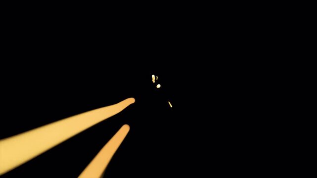 Abstract Light Streaks Dancing In The Dark Void.