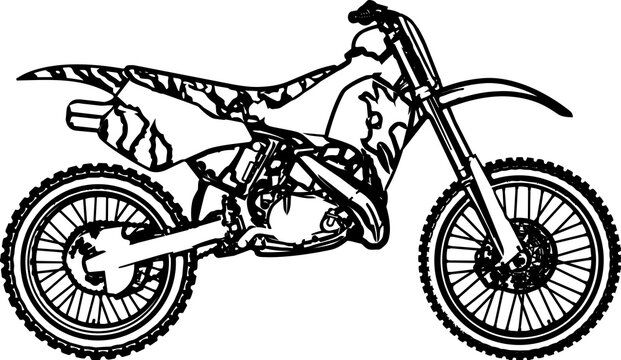 1990s Dirt Bike Silhouette PNG
