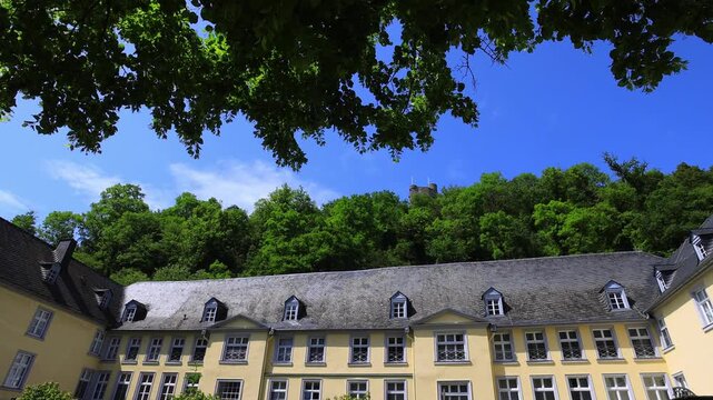 laurenburg village on the german lahn river 4k video