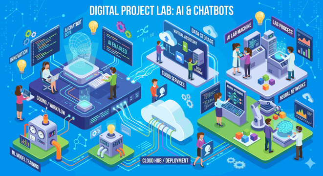 Digital project lab showcases AI, chatbots, machine learning, and neural networks development