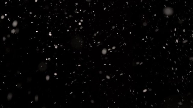 Snow swirls and twirls in a mesmerizing storm, creating an enchanting display against the dark sky. Each flake glistens as winter reveals its magic