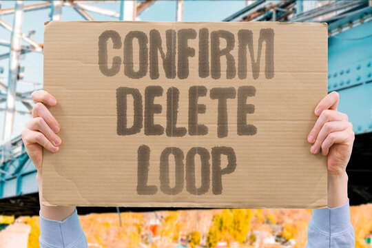 "Confirm delete loop" Endless prompts prevent account closure. DARKPATTERN. DECEPTION. TRAP. UNSUBSCRIBE. FRUSTRATION.