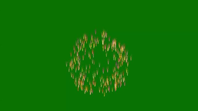 4K New Year's Eve fireworks celebration loop, colorful fireworks exploding in the night sky with abstract golden shining glow, festival overlay green background for holiday, party, anniversary event