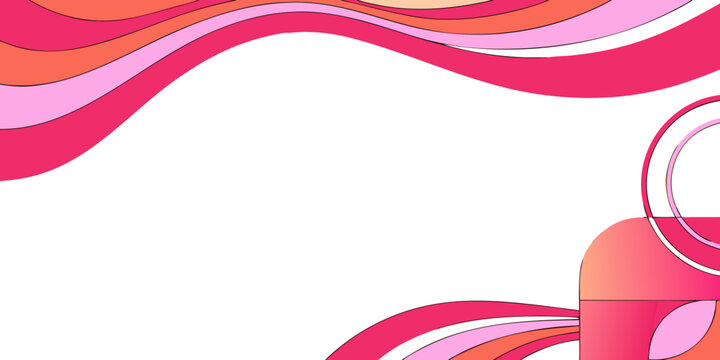Background lesbian pride month banner with sunset flag colors. Abstract geometric background for LGBTQ community celebration in Junefeaturing flowing shapes in vibrant pink, orange, and purple hues