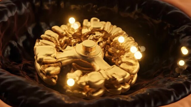 Golden Molecular Motor ATP Synthase Spinning in Cellular Environment