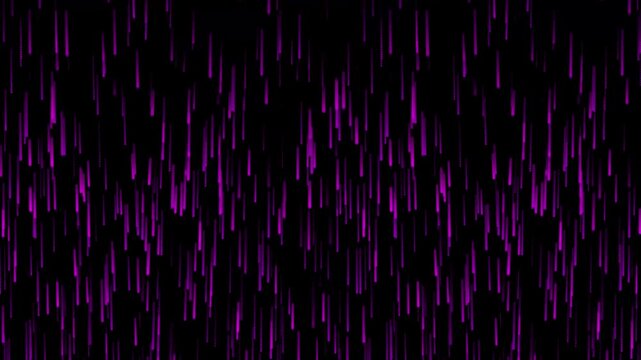 Glowing pink digital rain drops falling on black background. Seamless cyber matrix motion for modern tech and creative design.
