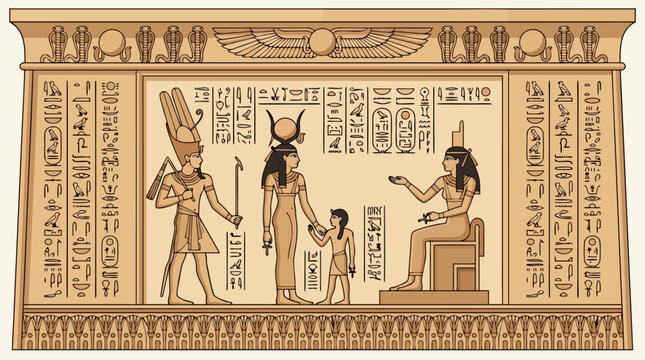 Ancient Egyptians Temple Wall