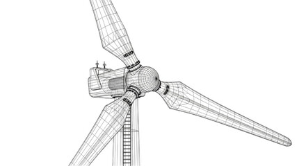Detailed Wireframe CAD Model of a Modern Renewable Energy Wind Turbine for Industrial Engineering Design and Sustainable Power Infrastructure Analysis © Rishi