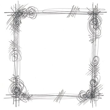 Hand drawn geometric optical illusion sketch design.