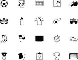 Soccer Football Icon Set — Black Outline © Denis