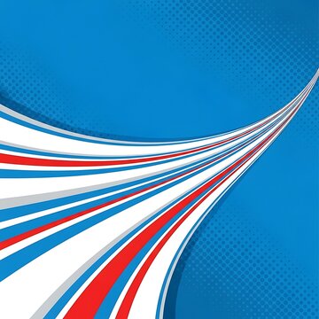 Abstract blue and red flowing fabric waves.
