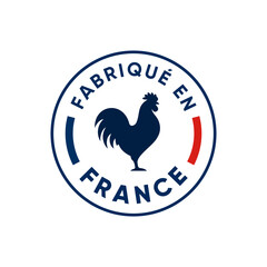 Fabriqué en France Round Label with French Rooster Emblem © Soufone