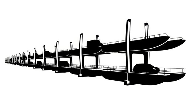 Docked Boats on a Marina Waterway.