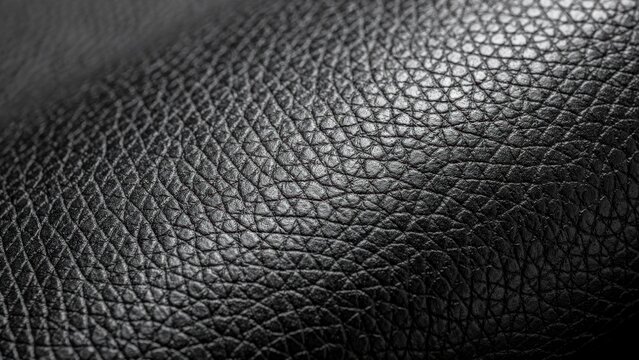 Close-up of Black Leather Texture