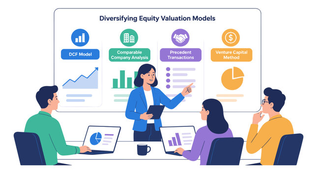 Businesswoman Presenting Data To Team In Meeting.