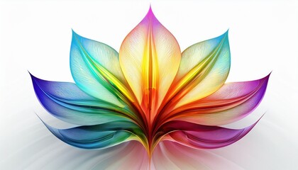 Obraz premium Abstract Fractal Rainbow Flower On White Background