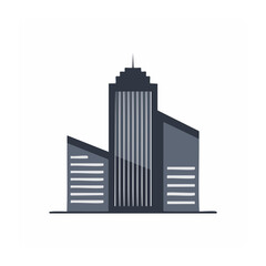 Fototapeta premium Modern building icon in flat design style