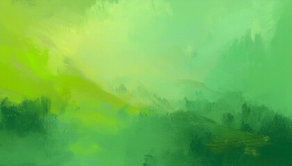Fototapeta premium Abstract Painting With Light Green Texture Background Reflected